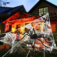 Halloween Giant Spider Huge Stretchy Cobwebs Terror Plush-Decor-Golonzo