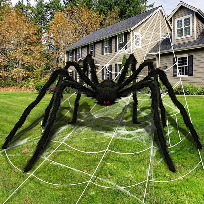Halloween Giant Spider Huge Stretchy Cobwebs Terror Plush-Decor-Golonzo