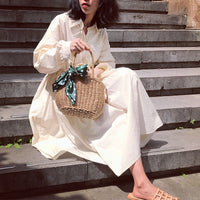Hand-woven Summer Pure Straw Bag-Shoulder Bags-Golonzo