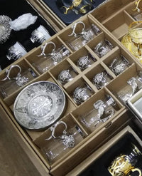 Handmade Authentic Gold Silver Arabic Turkish Tea Cups-Coffee and Tea Cups-Golonzo