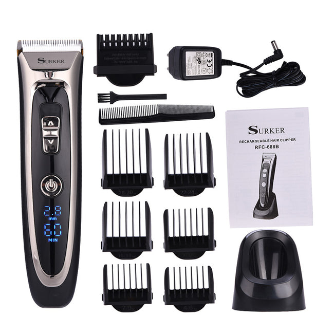 Professional Rechargeable Hair Clipper/Trimmer LED Display Hair Cutting Machine-Hair Clipper & Trimmer-Golonzo
