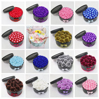 Hug Bucket Round Paper Box +Rose Soap Flower Packing Set-Artificial Flora-Golonzo