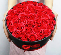 Hug Bucket Round Paper Box +Rose Soap Flower Packing Set-Artificial Flora-Golonzo