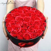 Hug Bucket Round Paper Box +Rose Soap Flower Packing Set-Golonzo