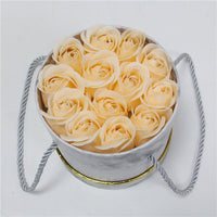 Hug Bucket Round Paper Box +Rose Soap Flower Packing Set-Artificial Flora-Golonzo