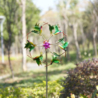 Iron Art Craft Outdoor 3D Wind Spinner Reflective Painting and Rustless Windmill-Garden-Golonzo
