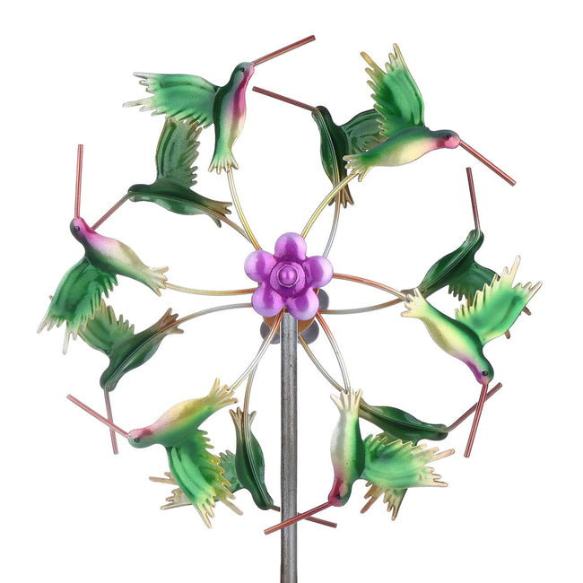Iron Art Craft Outdoor 3D Wind Spinner Reflective Painting and Rustless Windmill-Garden-Golonzo