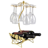 Iron Wire Maple Leaf Hollow Wine Rack Stand Hanging Drinking Glasses-Wine Racks-Golonzo