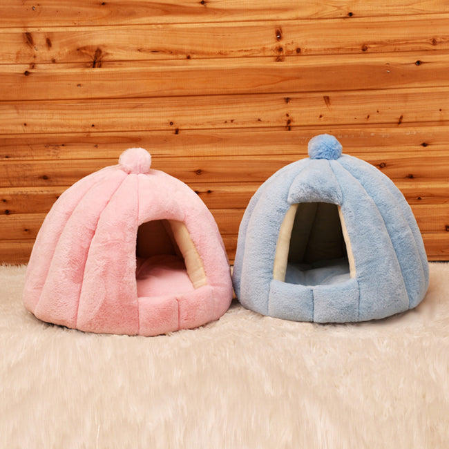 Plush Cat Cave Bed - Pudding Style-Cat Bed-Golonzo