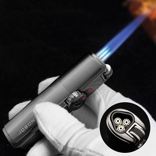 Metal One Triple Torch Lighter Flint Windproof BBQ Jet Gas Cigar Lighter Turbo-Lighters & Matches-Golonzo