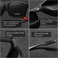 Rectangular Ultra Light Polarized Sunglasses-Sunglasses-Golonzo