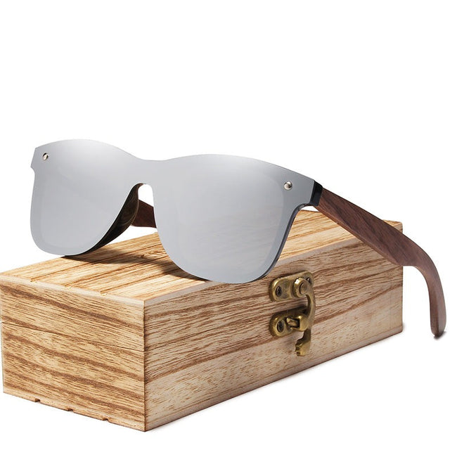 Fashion Men Sunglasses Polarized with Natural Walnut Wood Temple-Sunglasses-Golonzo