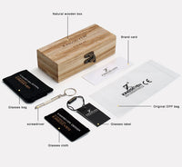 Fashion Men Sunglasses Polarized with Natural Walnut Wood Temple-Sunglasses-Golonzo