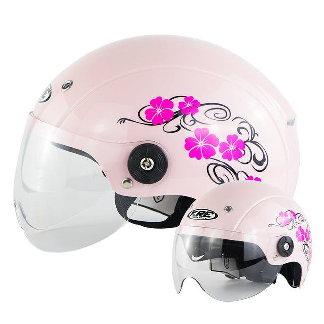 Women Motorcycle Helmet Pink Half Cascos Half Face Vespa Helmet-Motorcycle Helmets-Golonzo