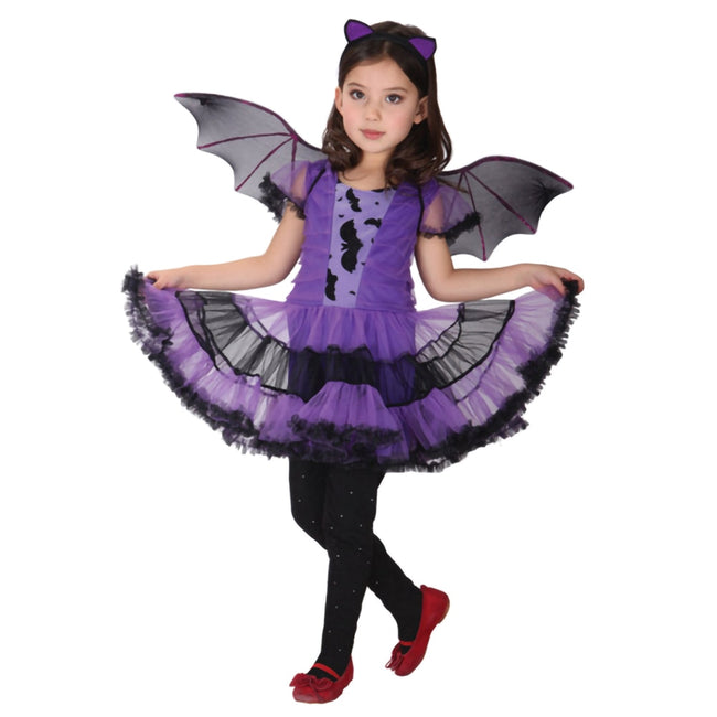 Kids Girls Violet Fancy Costume for Halloween-Costumes-Golonzo