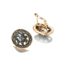 Women Stud Earrings Antique Gold Gray Crystal-Earrings-Golonzo