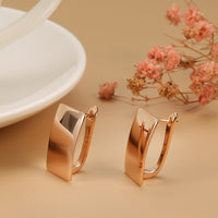 585 Rose Gold Glossy High Quality Dangle Earrings for Women-Earrings-Golonzo