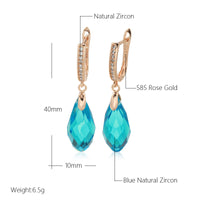 Shiny Water Drop Pendant Earrings-Earrings-Golonzo