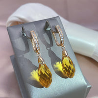 Shiny Water Drop Pendant Earrings-Earrings-Golonzo