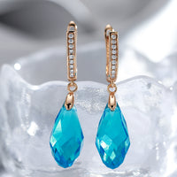 Shiny Water Drop Pendant Earrings-Earrings-Golonzo