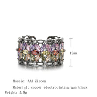 New Natural Zircon Flower Resizable Rings for Women-Rings-Golonzo