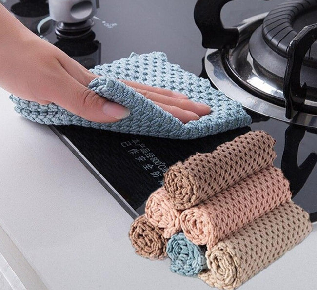 Kitchen Anti grease Wiping Rags Efficient Super Absorbent Microfiber Cleaning Cloth Home Washing Dish-Kitchen Slicers-Golonzo