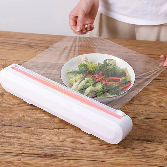 Food Wrap Dispenser - Kitchen Foil Cling Film Wrap Cutting Holder-Food Wrap Dispensers-Golonzo