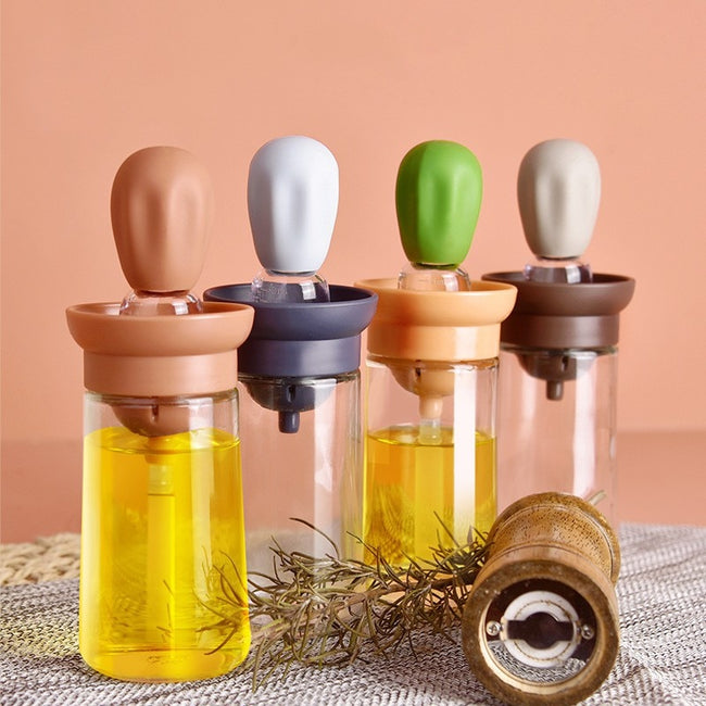 Kitchen Silicone Oil Bottle with Brush-Kitchen Appliance Accessories-Golonzo