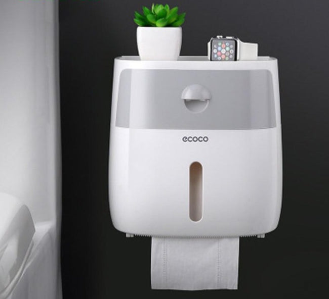 Plastic toilet paper holder bathroom double paper tissue box wall-Toilet Paper Holders-Golonzo