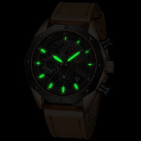 Luxury Quartz Gold Watch - Men Casual Leather Military Sport Wristwatch-Watch-Golonzo