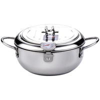 Japanese Deep Fryers Pot with Thermometer-Deep Fryers-Golonzo