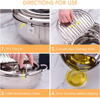 Japanese Deep Fryers Pot with Thermometer-Deep Fryers-Golonzo