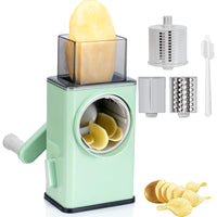 Rotary Vegatble Grater - Manual Mandoline Slicer with 3 Drum Blades-Kitchen Slicers-Golonzo