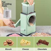 Rotary Vegatble Grater - Manual Mandoline Slicer with 3 Drum Blades-Kitchen Slicers-Golonzo