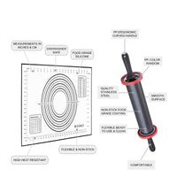 Stainless Steel Rolling Pin with Thickness Rings-Rolling Pins-Golonzo
