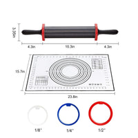 Stainless Steel Rolling Pin with Thickness Rings-Rolling Pins-Golonzo