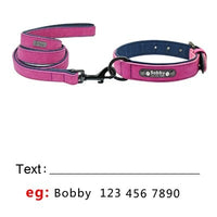 Leather Dog Collar Leash Set - Personalized Customized Dogs Collars-Pet Collars & Harnesses-Golonzo
