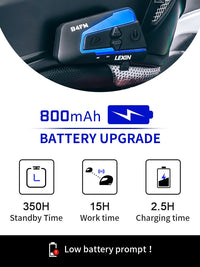 Motorcycle Bluetooth Helmet Headsets Intercom - LX B4FM Pro-Motorcycle Helmet Parts & Accessories-Golonzo