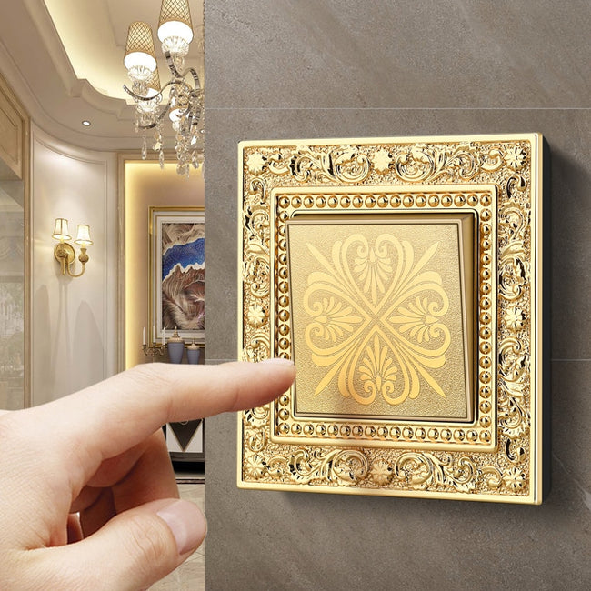 Luxurious switch engraving control panel on the wall lighted-switches-Golonzo