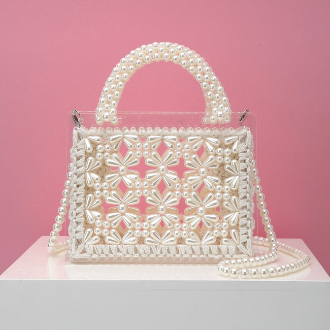 Acrylic Pearl Evening Clutch Bags-Handbags-Golonzo