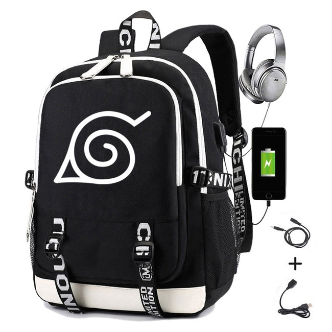 Naruto Backpack Student School Bag with USB Charging-Backpacks-Golonzo