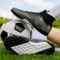 Men's Soccer Shoes TF Rubber Bottom Comfortable High Ankle Non-slip-Shoes-Golonzo