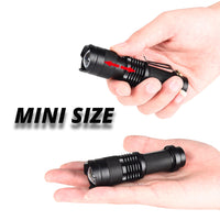 Mini Led 100 Meters Lighting Distance Flashlight XPE + Cob Lamp Beads Rechargeable-Flashlights-Golonzo