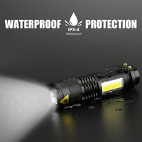 Mini Led 100 Meters Lighting Distance Flashlight XPE + Cob Lamp Beads Rechargeable-Flashlights-Golonzo