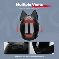 Cat Ears Motorcycle Helmet-Motorcycle Helmets-Golonzo