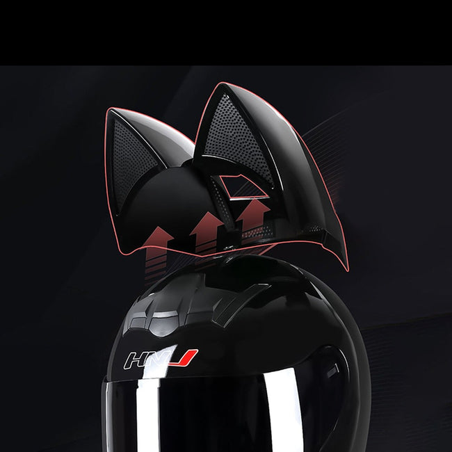 Full Face Motorcycle Helmet with Cat Ears-Motorcycle Helmets-Golonzo