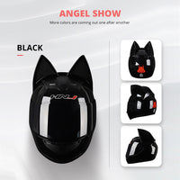 Full Face Motorcycle Helmet with Cat Ears-Motorcycle Helmets-Golonzo