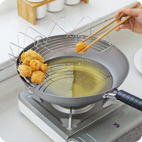 Multi function Frying Oil Filter Rack Stainless Steel Semicircle Steaming Drain Oil Holder Kitchen Cooking-Kitchen Slicers-Golonzo
