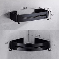 Nail Free Space Aluminum Black Bathroom Shelf-Bathroom Accessory Sets-Golonzo