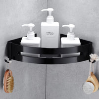 Nail Free Space Aluminum Black Bathroom Shelf-Bathroom Accessory Sets-Golonzo